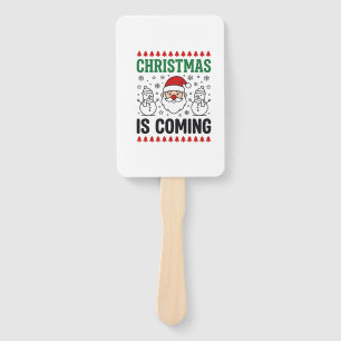 Weihnachten kommt Santa Schneemann Design Fächer