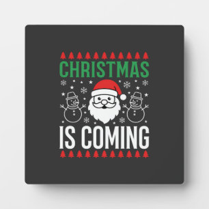 Weihnachten Kommt Santa Schneemann Fotoplatte