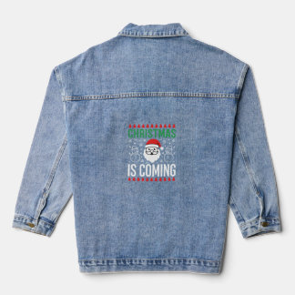 Weihnachten Kommt Santa Schneemann Jeansjacke