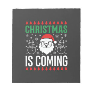 Weihnachten Kommt Santa Schneemann Notizblock