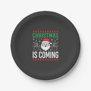 Weihnachten Kommt Santa Schneemann Pappteller