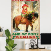 Weihnachten kommt, und mein Pony ruft Poster (Heimbüro)