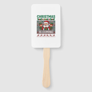 Weihnachten Kommt Weihnachtsmann Elfen Rentiere Fächer