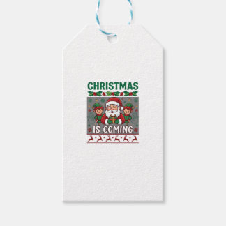 Weihnachten Kommt Weihnachtsmann Elfen Rentiere Geschenkanhänger
