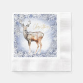 Weihnachten kommt zu uns, Rentier und Schneeflocke Serviette (Vorderseite)