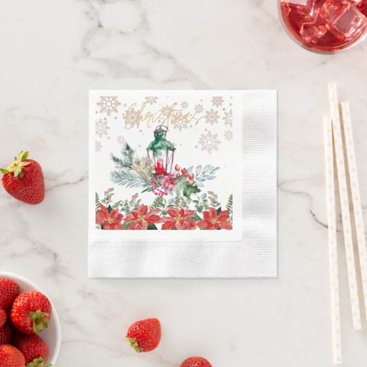 Weihnachten kommt zu uns, rote Dekoration Serviette (Beispiel)