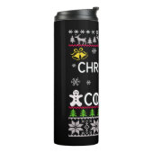 Weihnachten kommt zu Weihnachten Pullover Thermosbecher (Nach links gedreht)