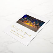 Weihnachten Krippe Ruhm zu Gott Gold Folieneinladung (Gedreht)