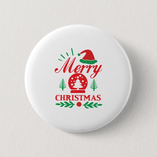 Weihnachten Kunst frohe Weihnachten Button (Vorderseite)