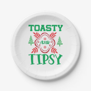 Weihnachten Kunst Toasty und Tipsy Pappteller