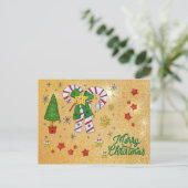Weihnachten kunterbunt postkarte (Stehend Vorderseite)