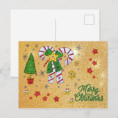 Weihnachten kunterbunt postkarte (Vorne/Hinten)