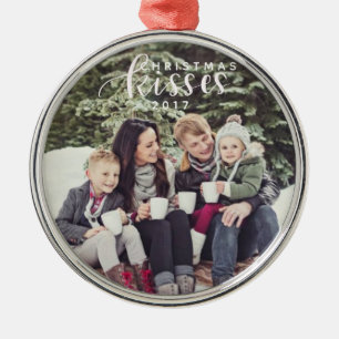 Weihnachten küsst Verzierung Silbernes Ornament