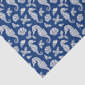 Weihnachten Küste Seepferd Glitzer Navy Blue Seidenpapier (Ausschnitt)