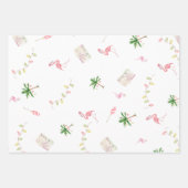Weihnachten Küste Strand Flamingo Palmtree Geschenkpapier Set (Vorderseite 2)