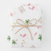 Weihnachten Küste Strand Flamingo Palmtree Geschenkpapier Set (Beispiel)