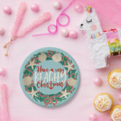 Weihnachten Küste Tropisches Meer Muschel Kranz - Pappteller (Party)