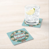 Weihnachten Küste Tropisches Meer Muschel Kranz - Rechteckiger Pappuntersetzer (Vor Ort)