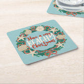 Weihnachten Küste Tropisches Meer Muschel Kranz - Rechteckiger Pappuntersetzer (angewinkelt)