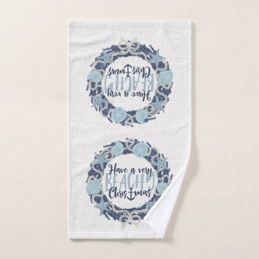 Weihnachten Küste Tropisches Meer Muschel Wreath - Handtuch (Handtuch)
