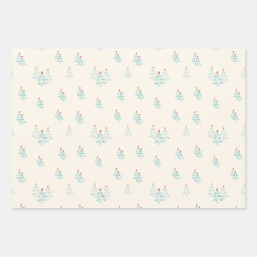 Weihnachten, Küstenfarbe, Aqua, Orange, Sand Geschenkpapier Set (Vorderseite 2)