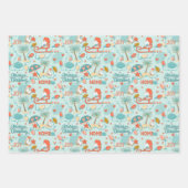Weihnachten, Küstenfarbe, Aqua, Orange, Sand Geschenkpapier Set (Vorderseite)