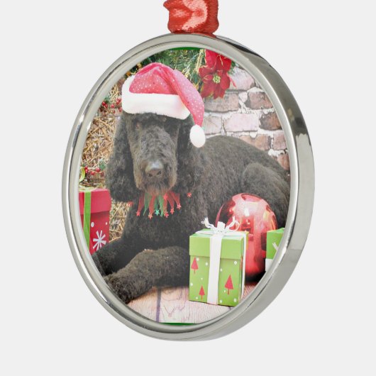 Weihnachten - LabraDoodle - Miller Silbernes Ornament (Links)