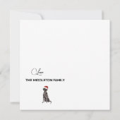 Weihnachten Labrador Hund White Green Merry Gruß (Rückseite)