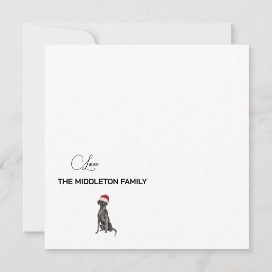 Weihnachten Labrador Hund White Green Merry Gruß (Rückseite)