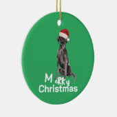 Weihnachten Labrador Hund White Green Merry Gruß Keramik Ornament (Rechts)