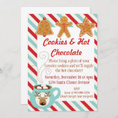 Weihnachten laden - heiße Schokolade und Plätzchen Einladung (Vorne/Hinten)