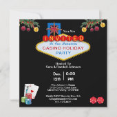 Weihnachten Las Vegas Casino Einladung (Vorderseite)