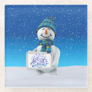 Weihnachten Lass es Schnee Glas Untersetzer