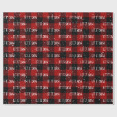 Weihnachten LASSEN ES SCHNEE Text auf Kariert Geschenkpapier (Flach)