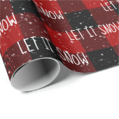 Weihnachten LASSEN ES SCHNEE Text auf Kariert Geschenkpapier (Rolleneckpunkt)