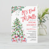 Weihnachten Lass's Deck the Halls Brautparty Einladung (Stehend Vorderseite)