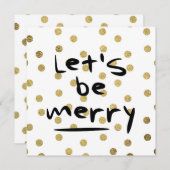 Weihnachten Lasst uns frohe Gold Foil Dots Muster  (Vorne/Hinten)