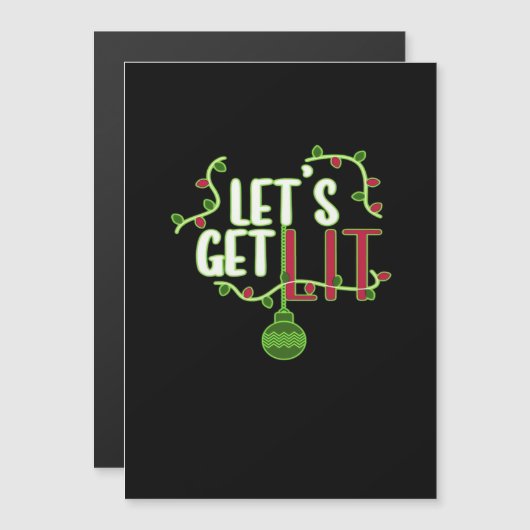 Weihnachten - Lasst uns Lit Classic bekommen Magnetkarte (Vorne/Hinten)