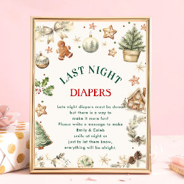 Weihnachten "Last Night Diapers" Baby Showspiel Poster