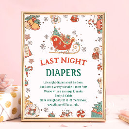 Weihnachten "Last Night Diapers" Baby Showspiel Poster