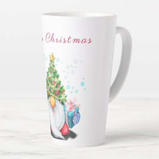 Weihnachten Latte Tasse Gnome mit Geschenk für Sie (Rechte Ecke)
