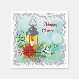 Weihnachten Lattern & Diamanten "Happy Christmas" Serviette