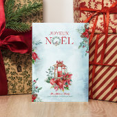 Weihnachten Lattern & Poinsettia Bouquet Einladung