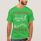 Weihnachten laufender Läufer-hässliches T-Shirt (Vorderseite)