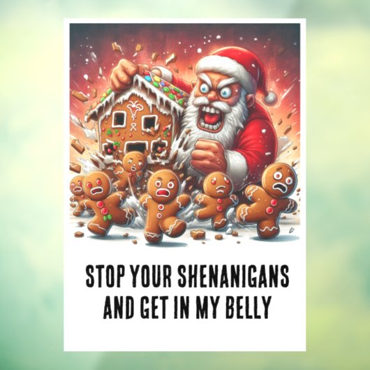 Weihnachten: Lebkuchen Männer & Hangry Santa Fensteraufkleber (Blatt 3)