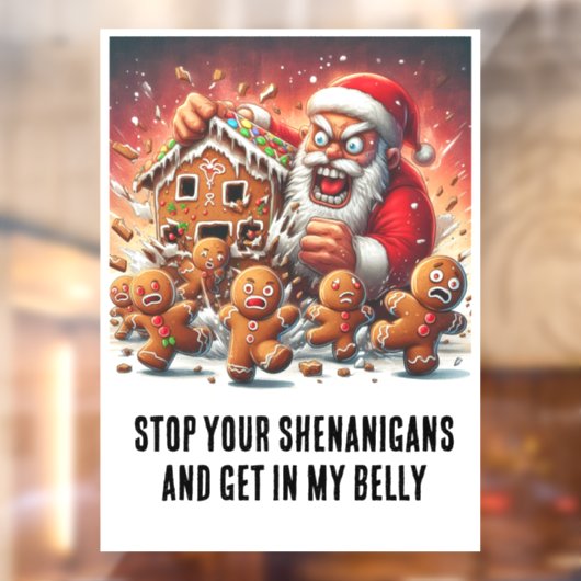 Weihnachten: Lebkuchen Männer & Hangry Santa Fensteraufkleber (Blatt 2)