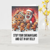 Weihnachten: Lebkuchen Männer & Hangry Santa Karte (Gelbe Blume)