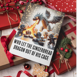 Weihnachten: Lebkuchendrache auf der Lose Karte