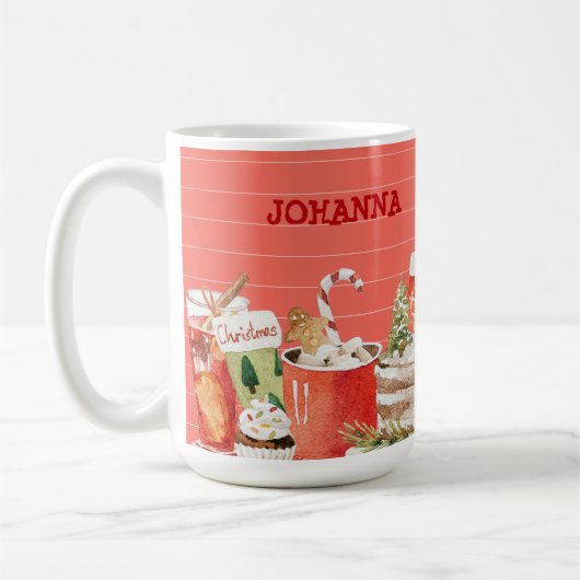 Weihnachten Leckereien Girly Niedlich Pink Wasserf Kaffeetasse (Links)