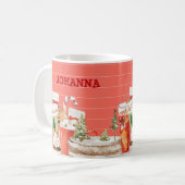 Weihnachten Leckereien Girly Pink Wasserfarbe Kaffeetasse (Vorderseite Links)